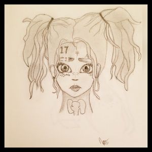 Genderbent XXXtentacion shaded portrait